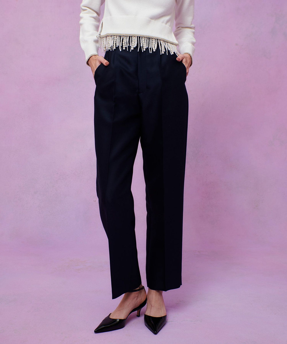 LOULOU WILLOUGHBY】シルクウールツイルタックパンツ|allureville