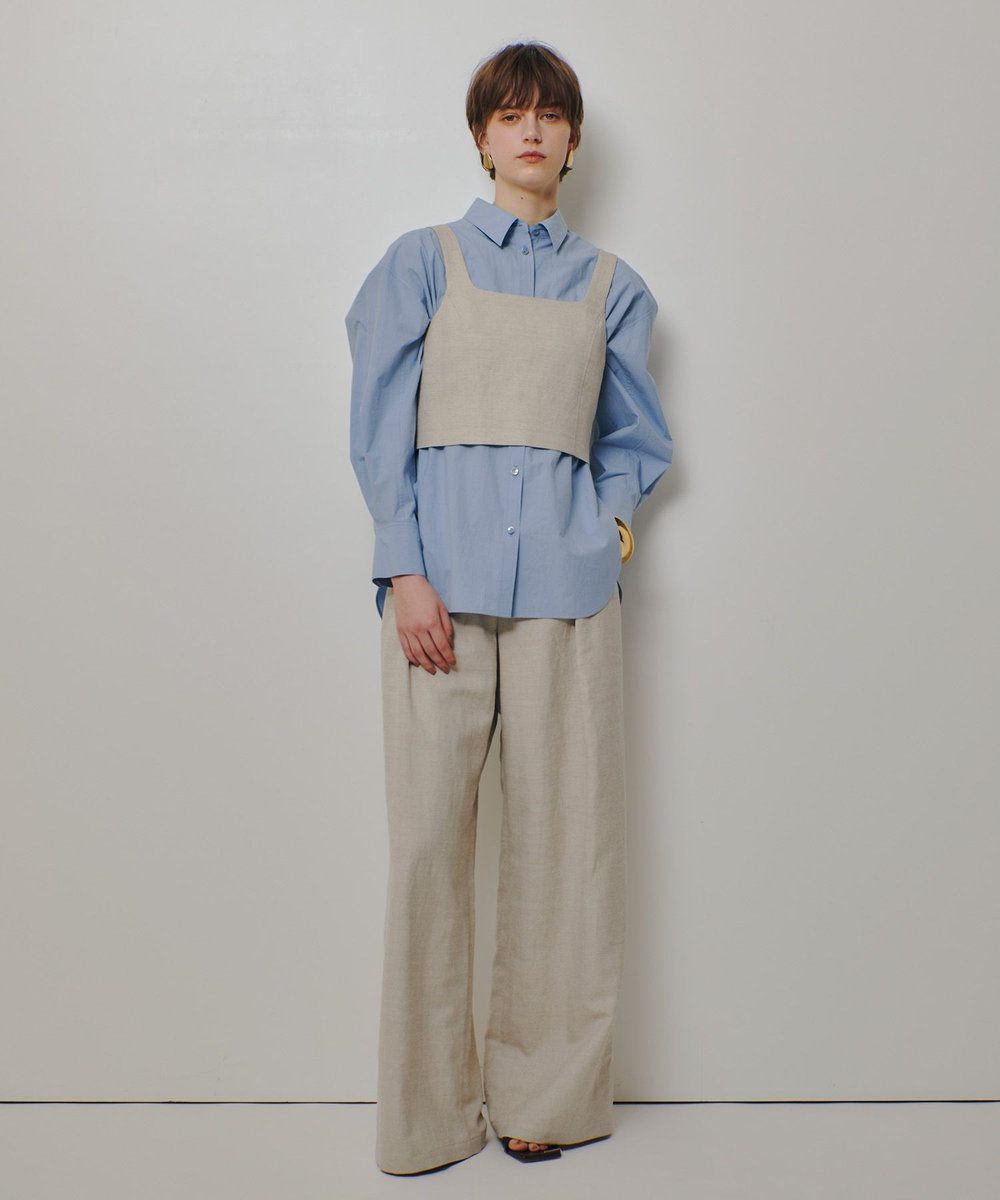 allureville シャークスキンワイドパンツ ベージュ (11)