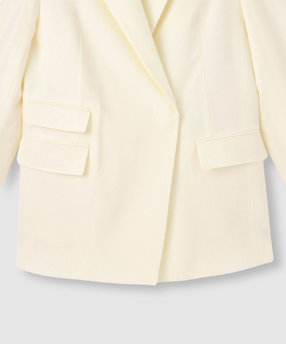 allureville ウールサキソニーフラップポケットジャケット アイボリー (04)