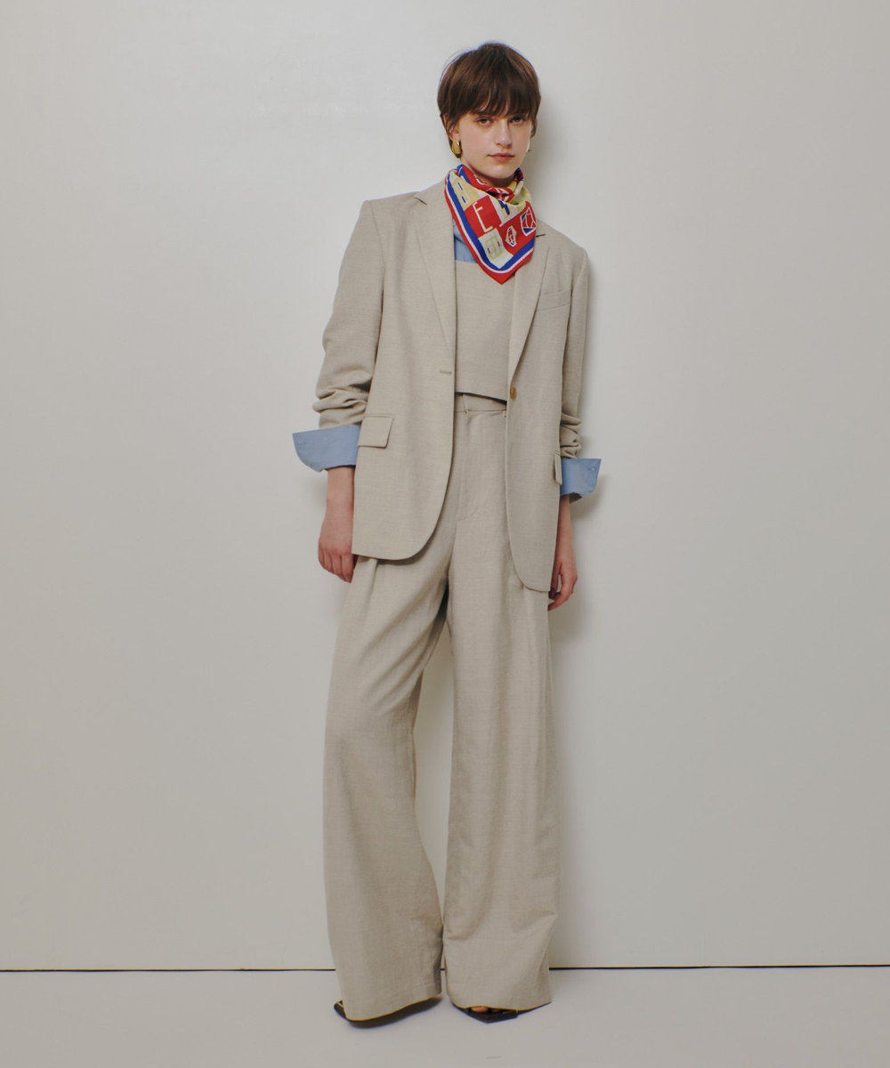 allureville シャークスキンワイドパンツ ベージュ (11)