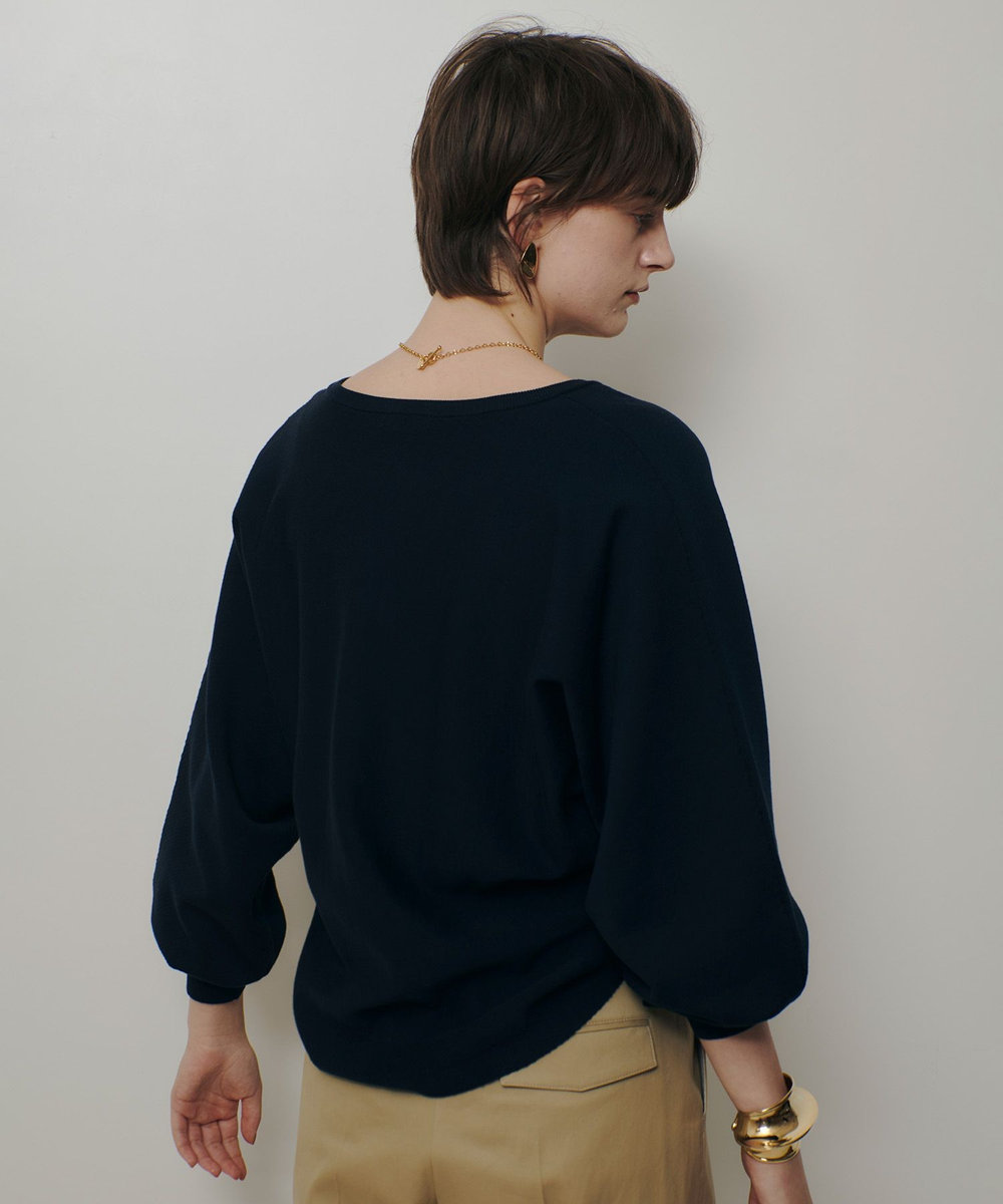allureville コットンインレードルマンスリーブプルオーバー ネイビー (65)