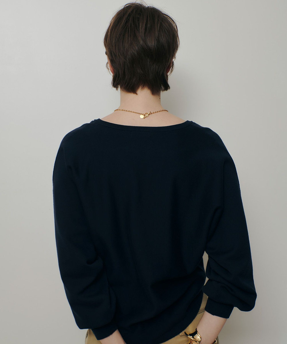 allureville コットンインレードルマンスリーブプルオーバー ネイビー (65)