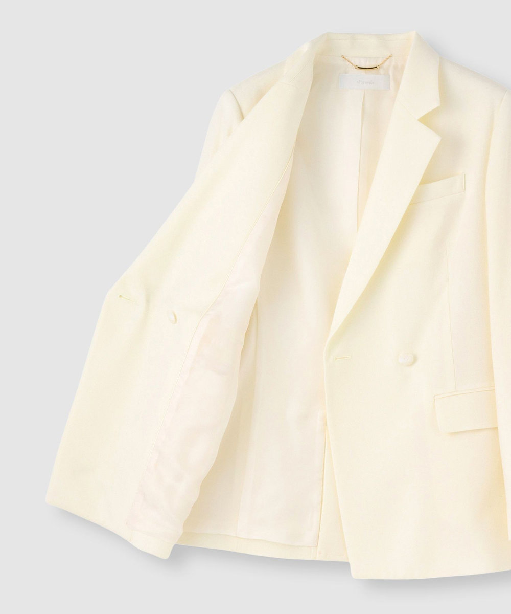 allureville ウールサキソニーフラップポケットジャケット アイボリー (04)