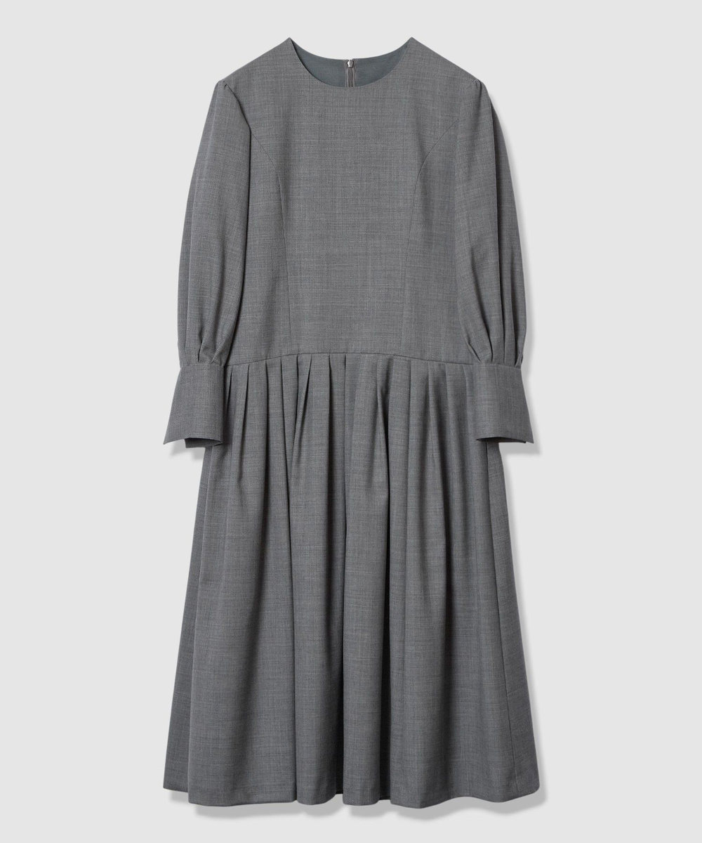 LOULOU WILLOUGHBY 【LOULOU WILLOUGHBY】ウールトロローウエストワンピース グレー (92)
