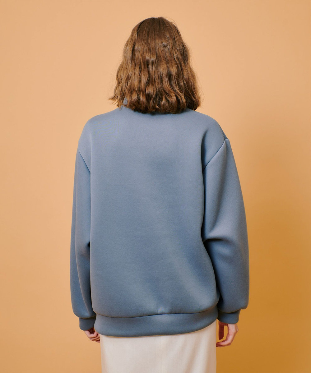 allureville ボンディングアシンメトリーZIP プルオーバー グレー (92)