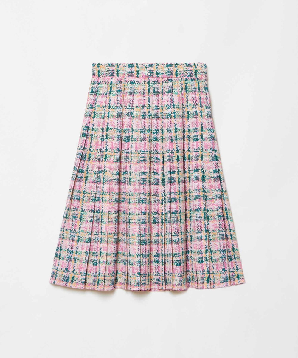 LOULOU WILLOUGHBY 【LOULOU WILLOUGHBY】チェックプリントプリーツミディスカート ピンク (41)