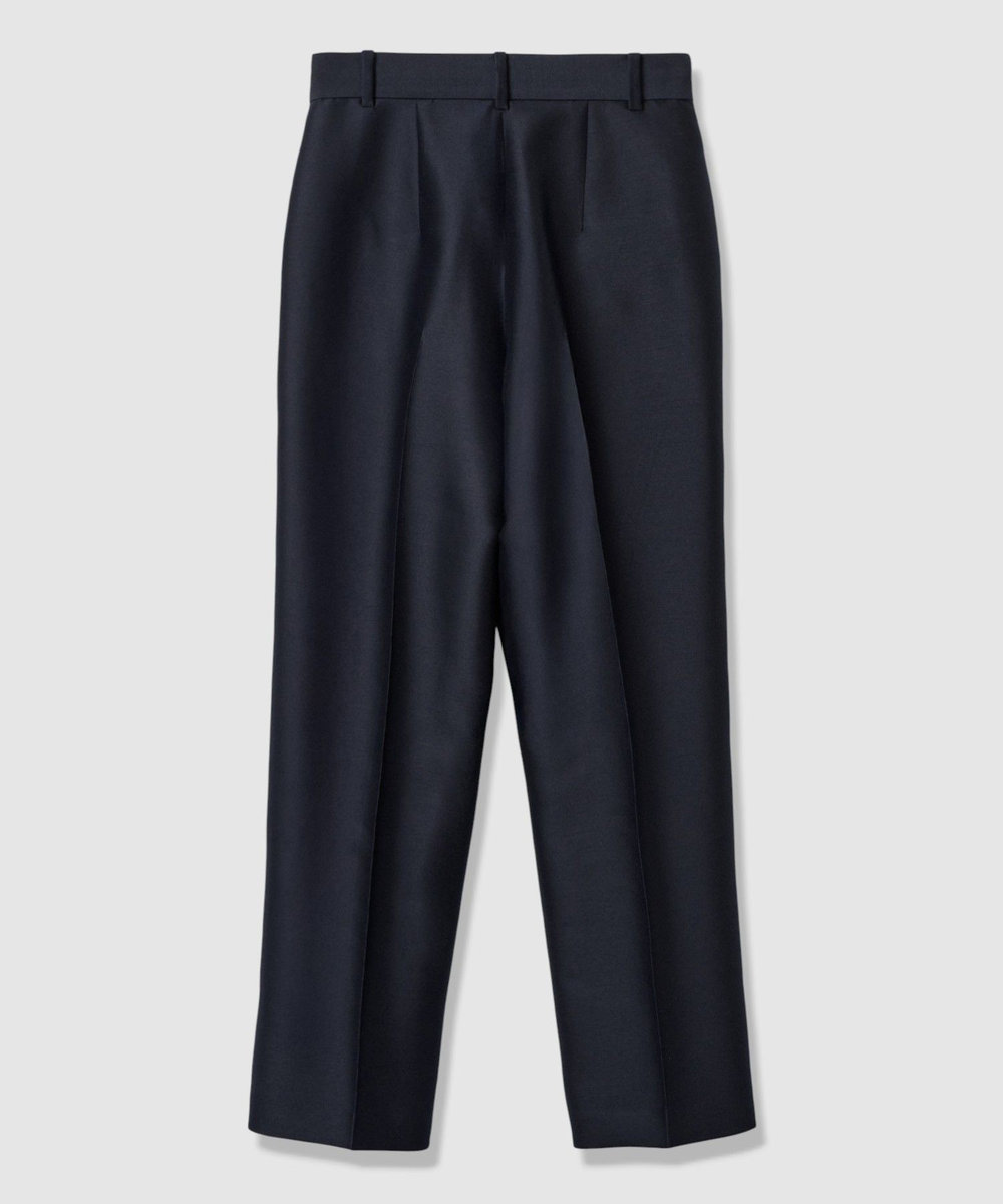LOULOU WILLOUGHBY シルクウールツイルタックパンツ ネイビー (65)
