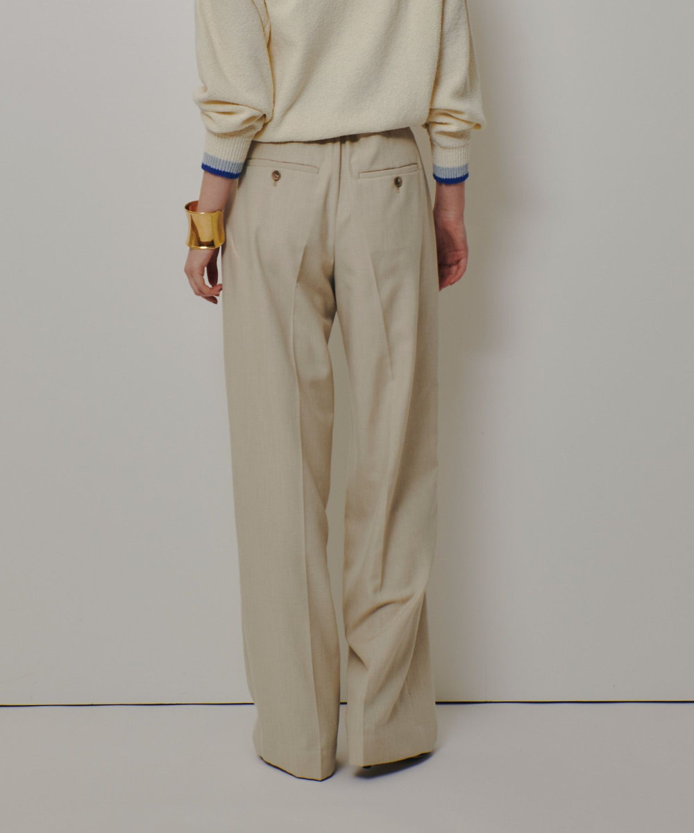 allureville ウェストタックデザインパンツ ベージュ (11)