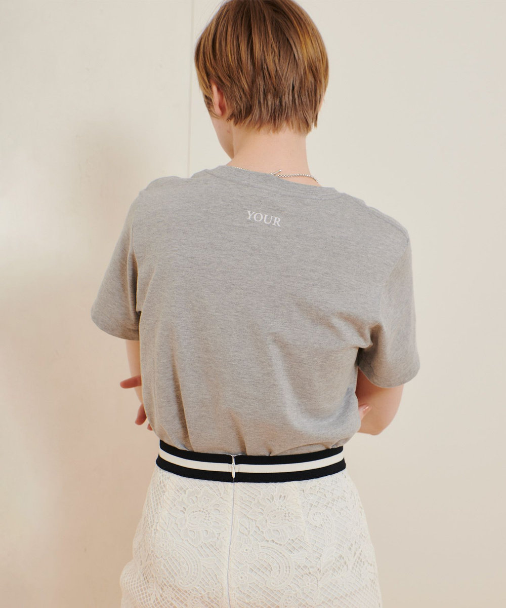 allureville コンビフォントＴシャツ オフホワイト (02)