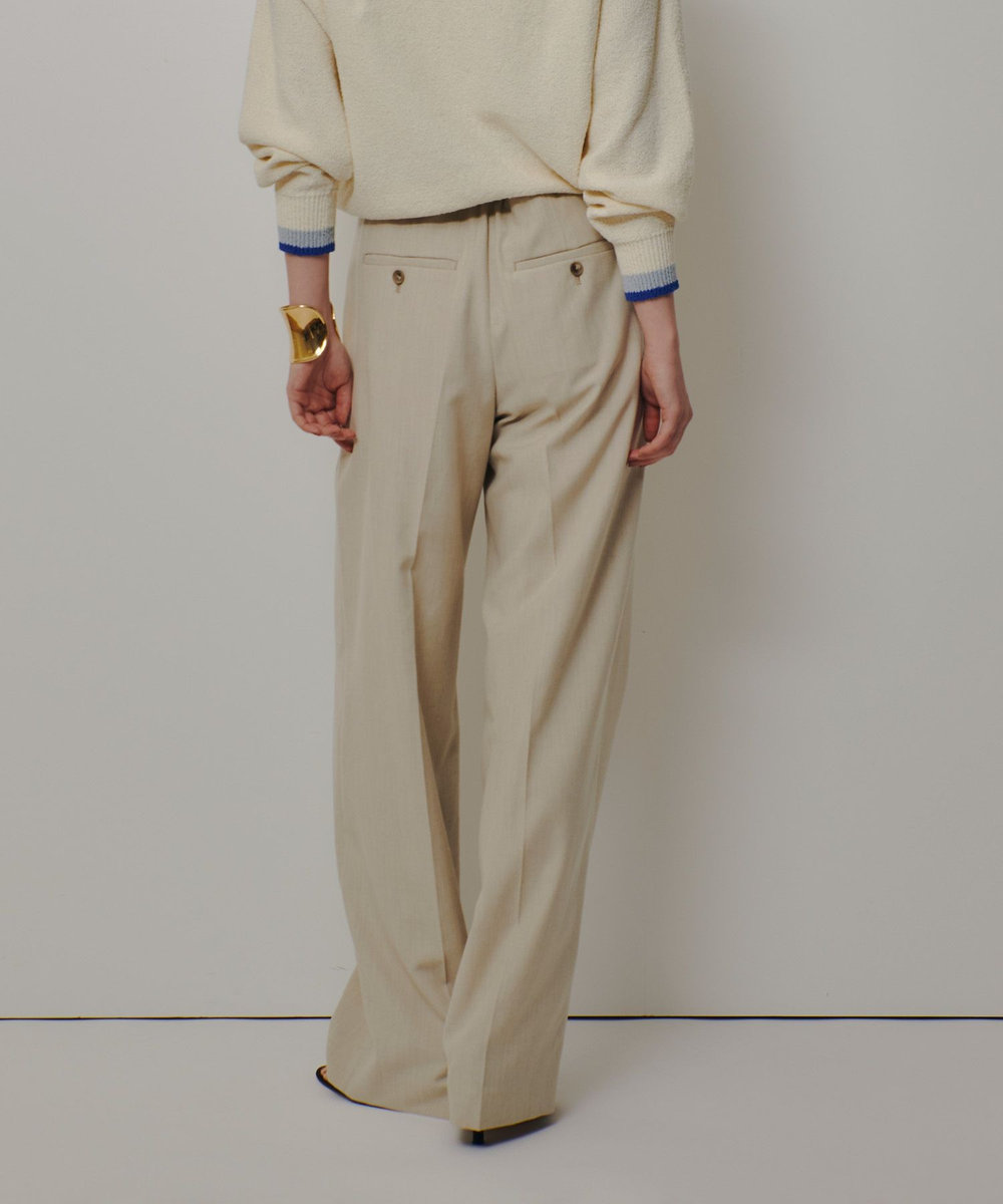 allureville ウェストタックデザインパンツ ベージュ (11)