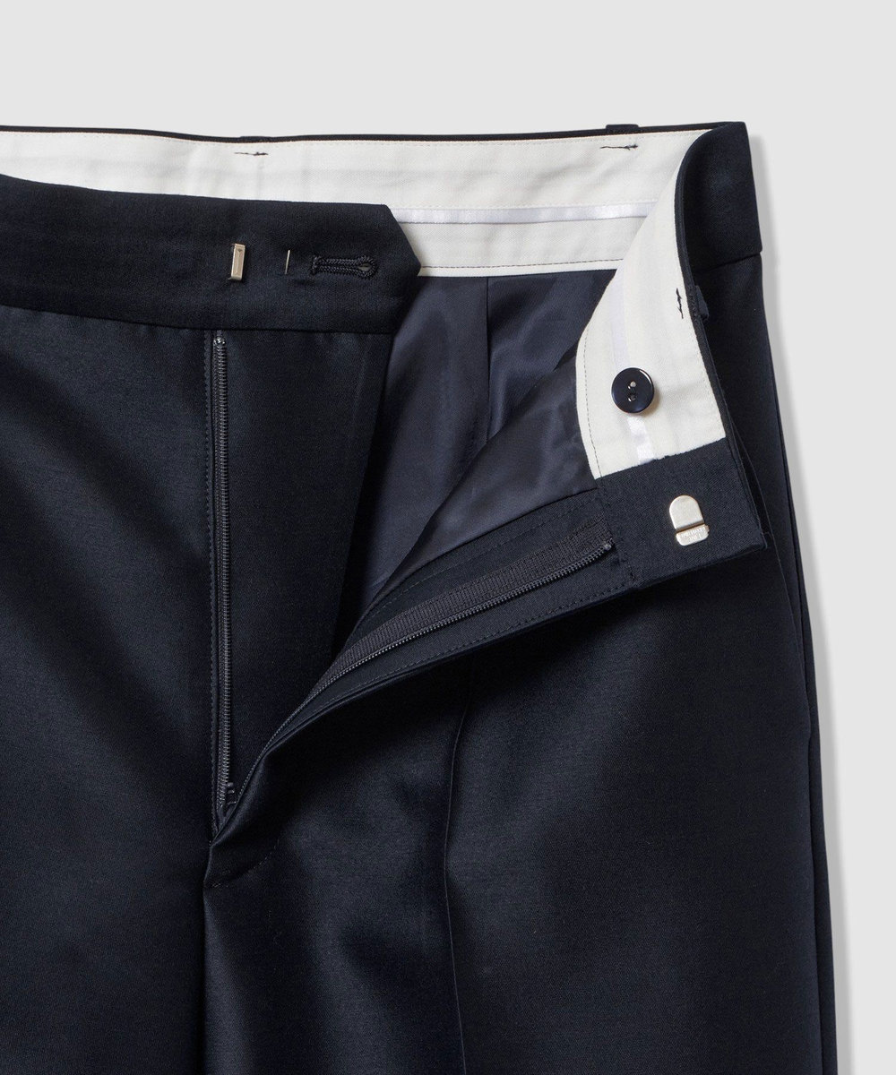 LOULOU WILLOUGHBY シルクウールツイルタックパンツ ネイビー (65)
