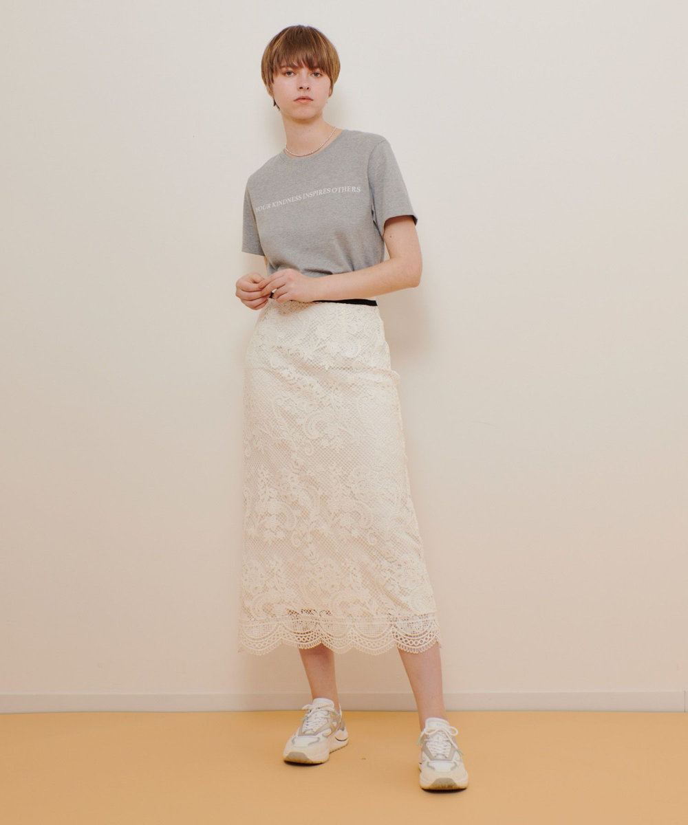 allureville コンビフォントＴシャツ オフホワイト (02)