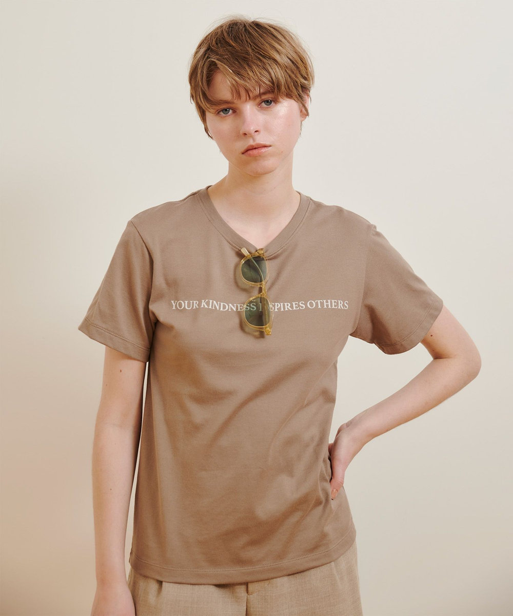 allureville コンビフォントＴシャツ モカ (85)