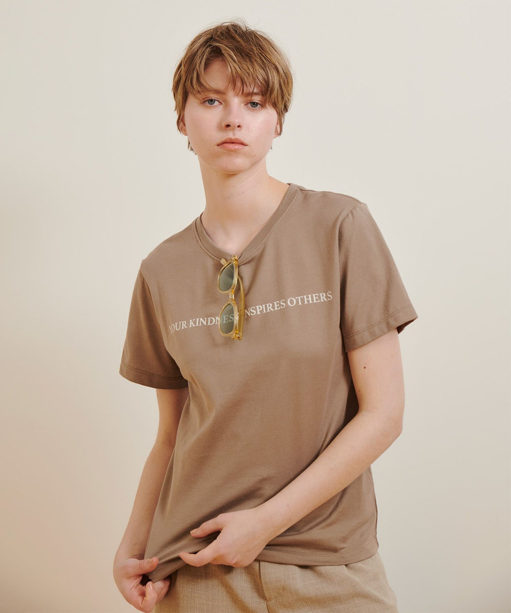 allureville コンビフォントＴシャツ モカ (85)