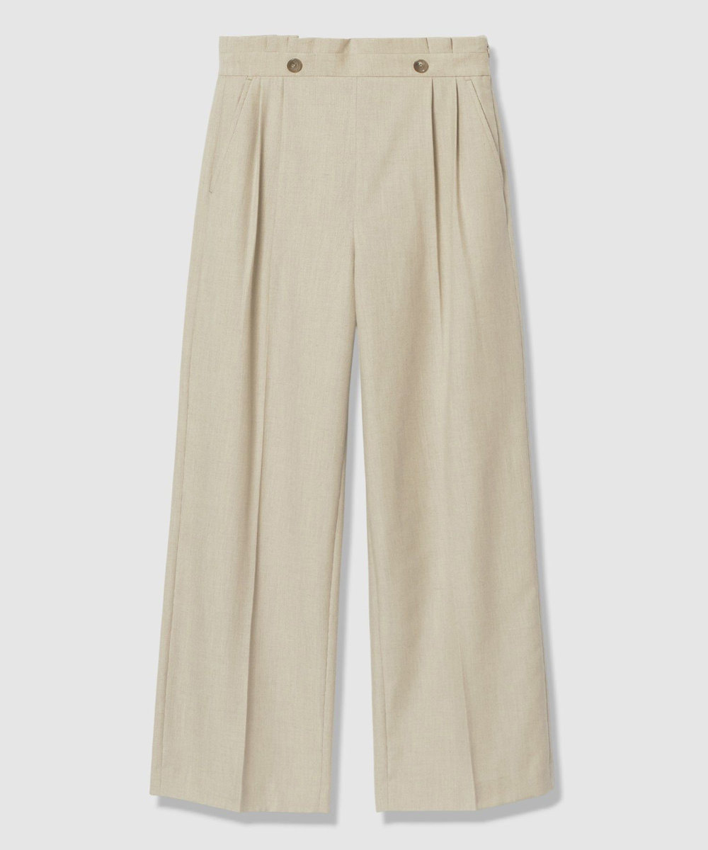 allureville ウェストタックデザインパンツ ベージュ (11)