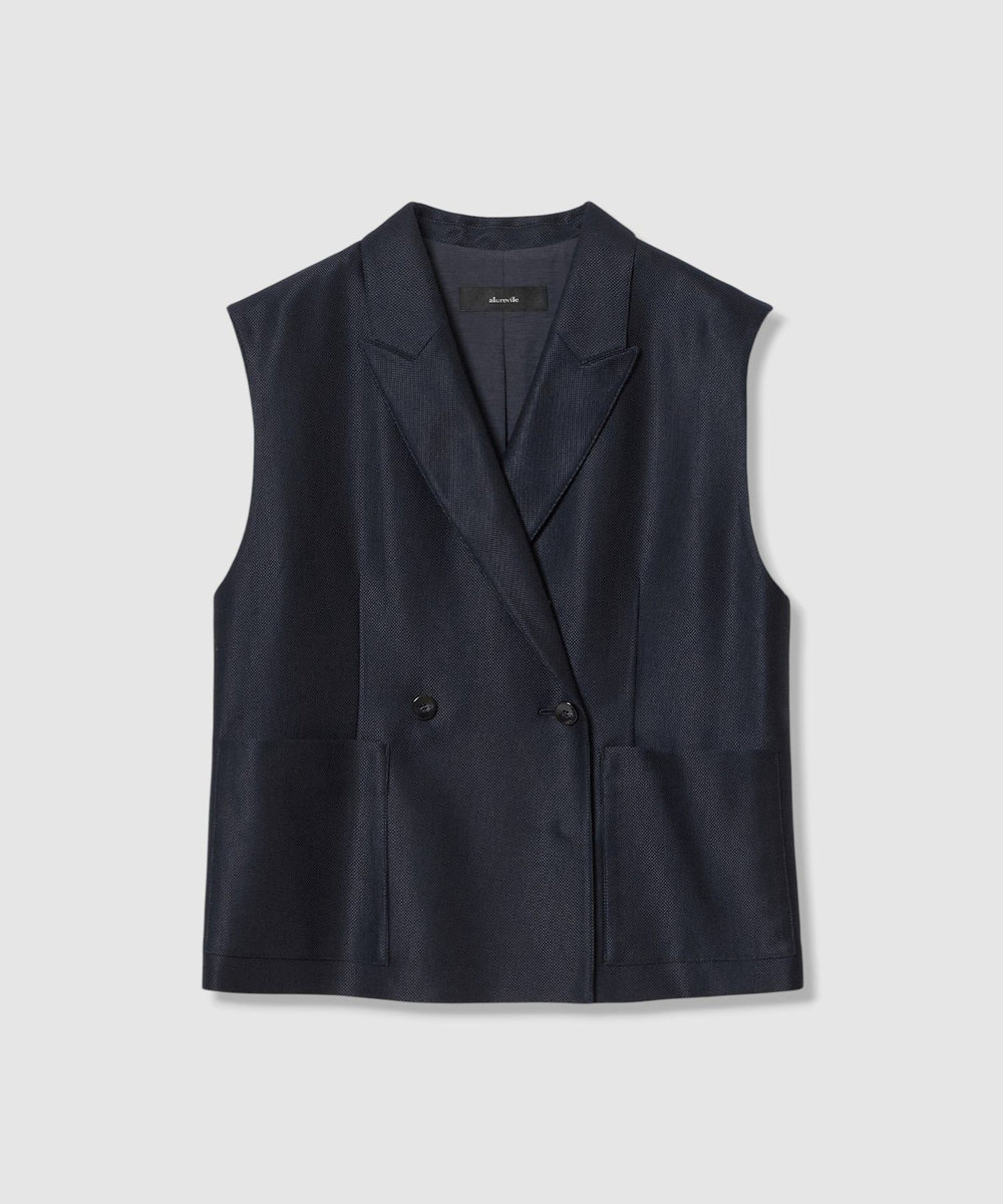 allureville エコカラミボックスジレ ネイビー (65)