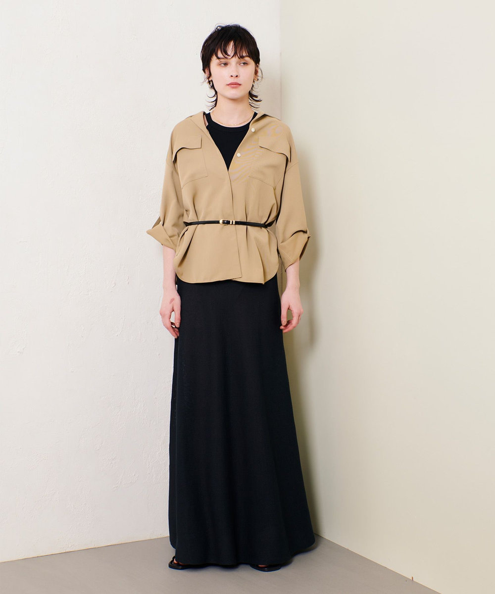 allureville CRISPYカルゼターンバックシャツ ベージュ (11)