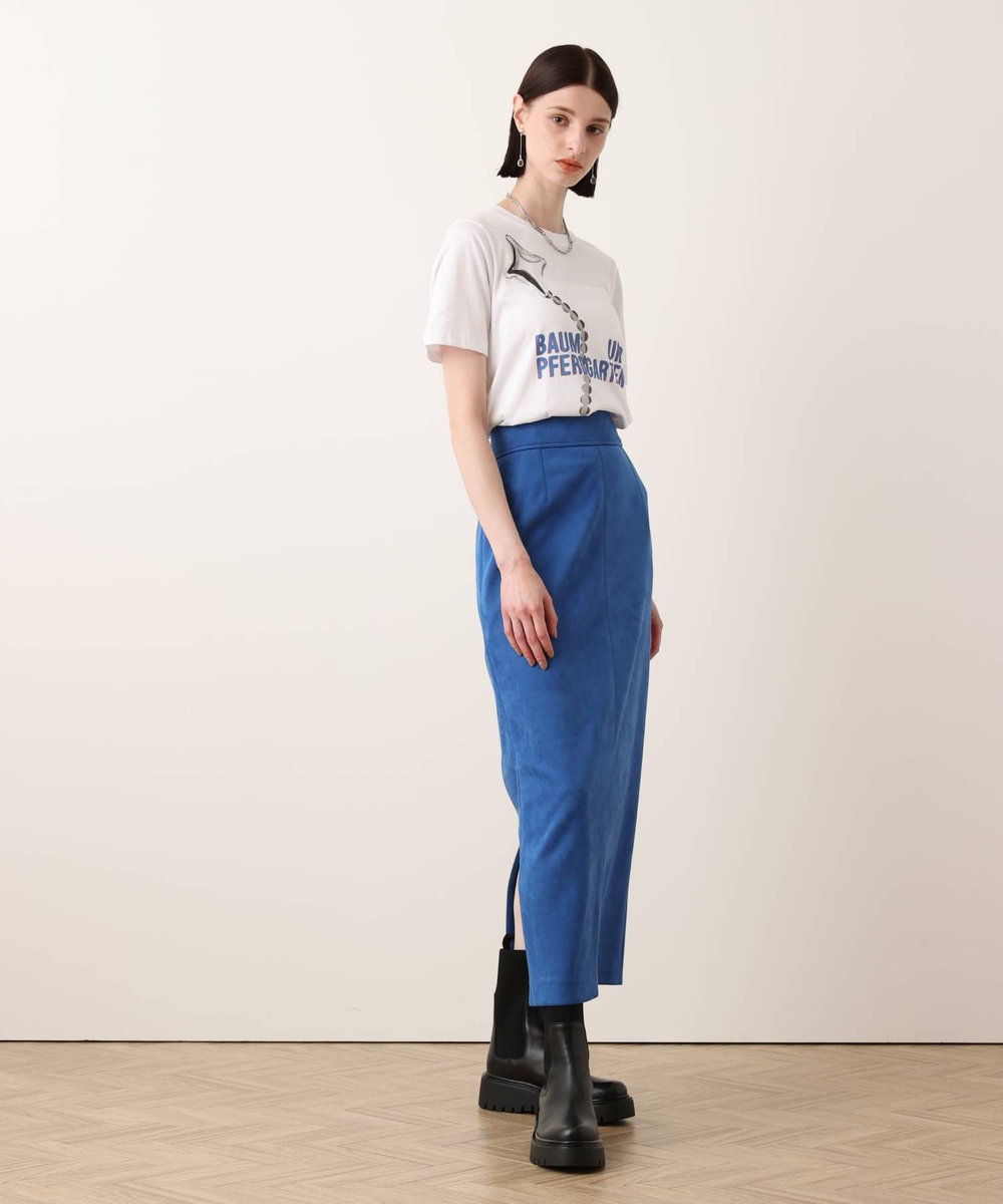 allureville フェイクスウェードサスペンダースカート ブルー (61)