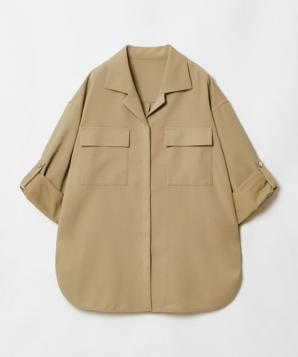 allureville CRISPYカルゼターンバックシャツ ベージュ (11)