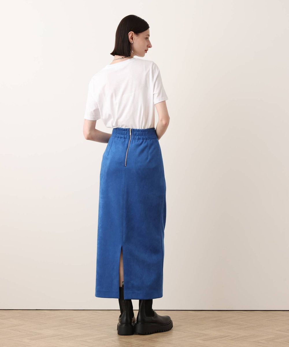 allureville フェイクスウェードサスペンダースカート ブルー (61)