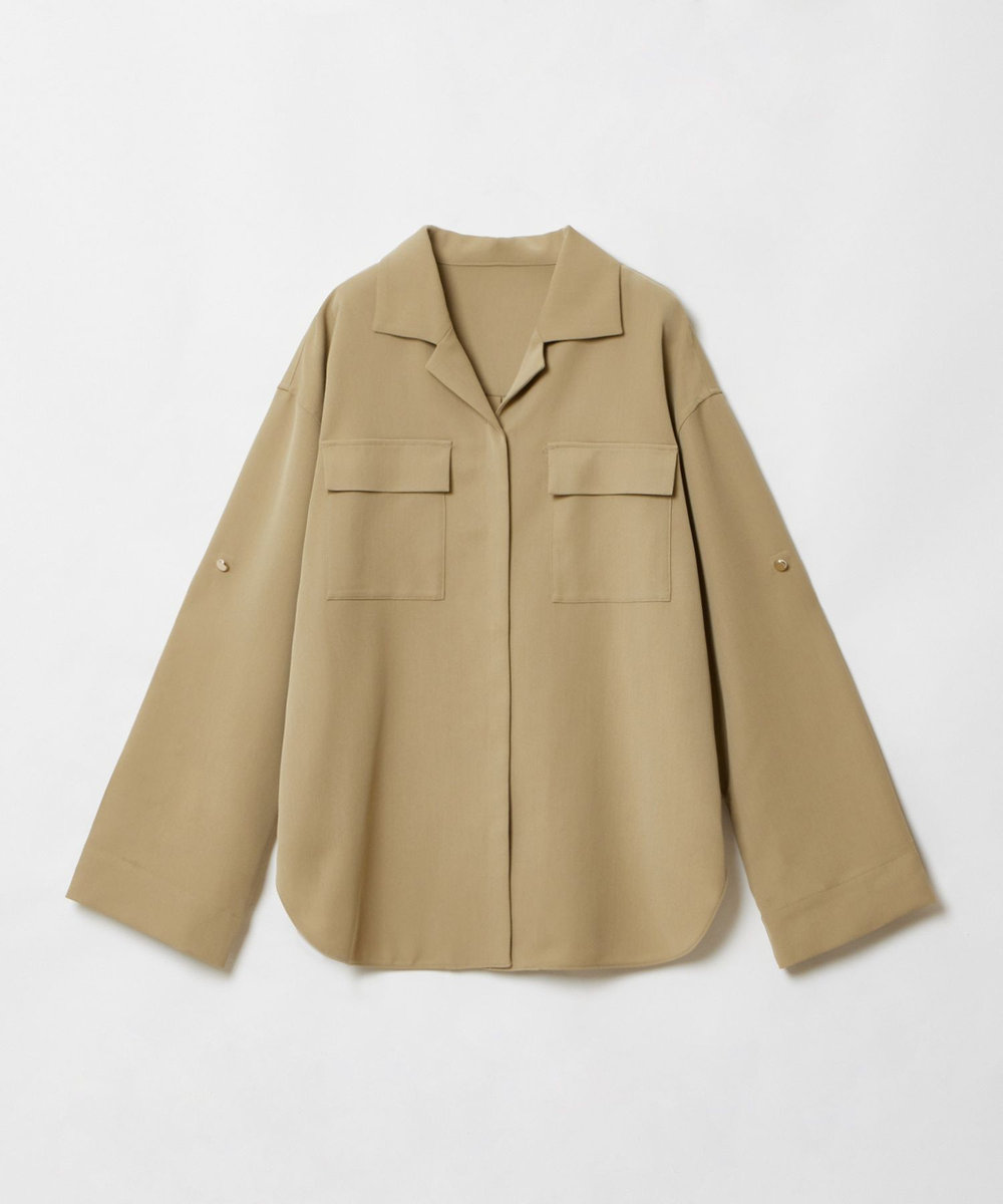 allureville CRISPYカルゼターンバックシャツ ベージュ (11)