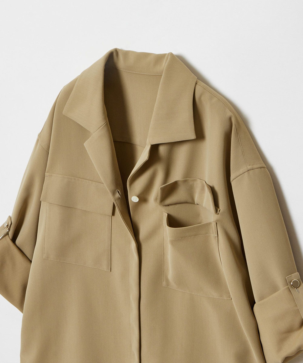 allureville CRISPYカルゼターンバックシャツ ベージュ (11)