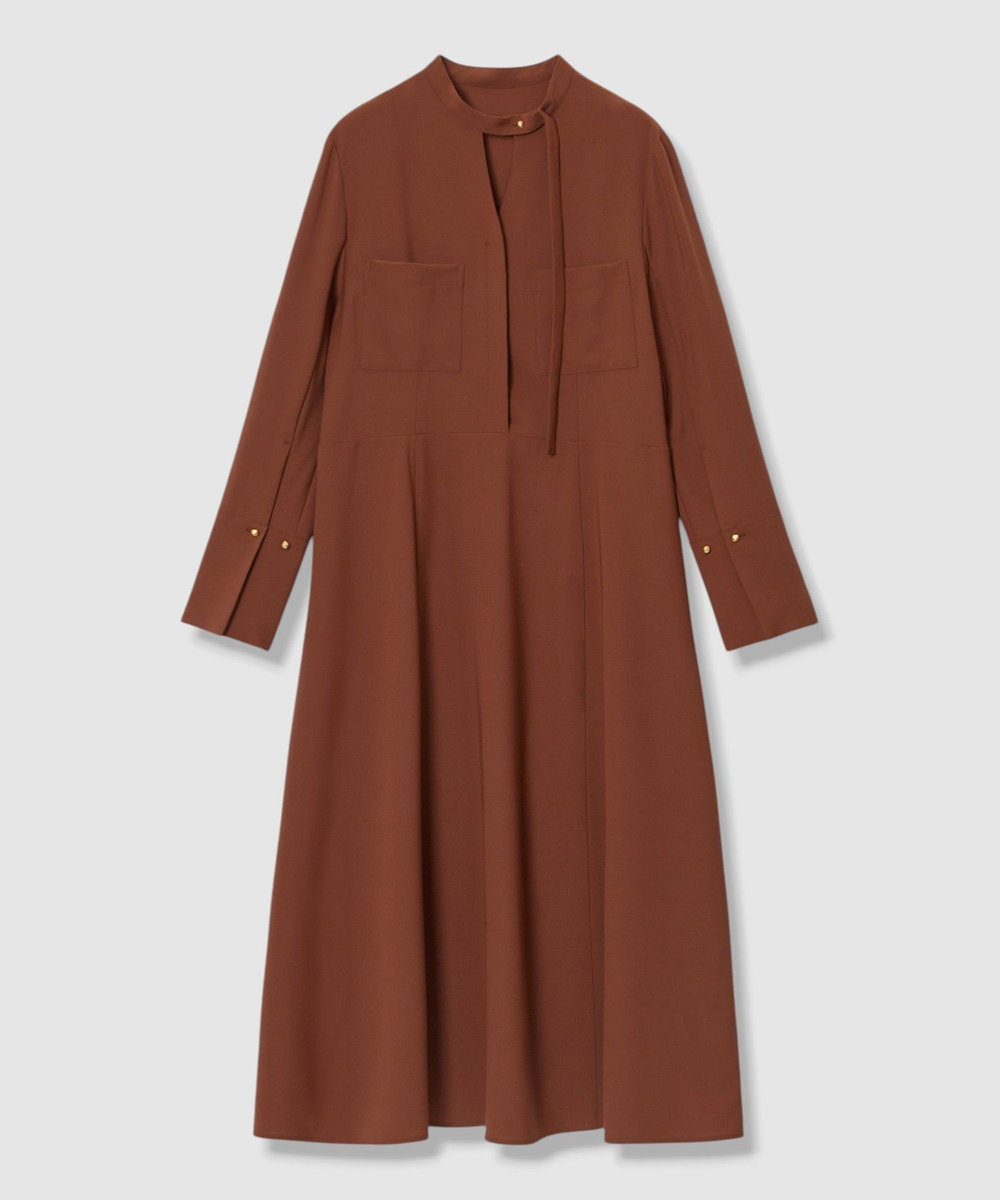 allureville アシンメトリーボウタイワンピース ブラウン (81)