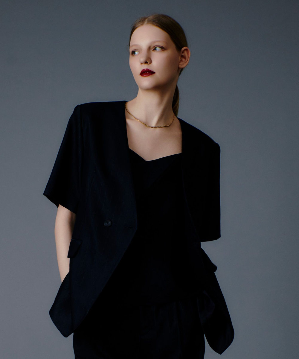 allureville NALYAハーフスリーブジャケット ネイビー (65)