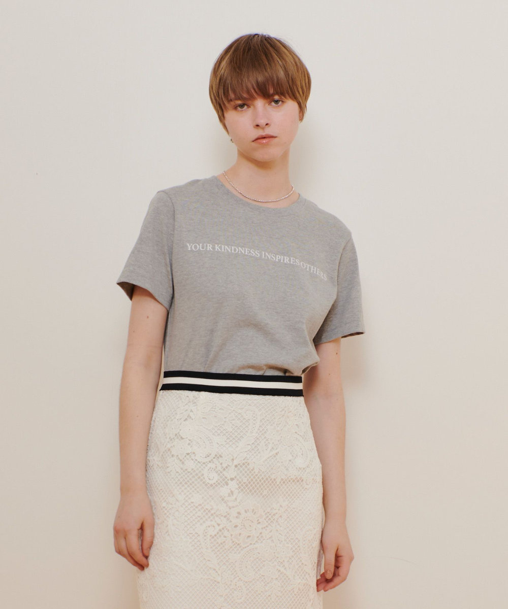 allureville コンビフォントＴシャツ グレー (92)
