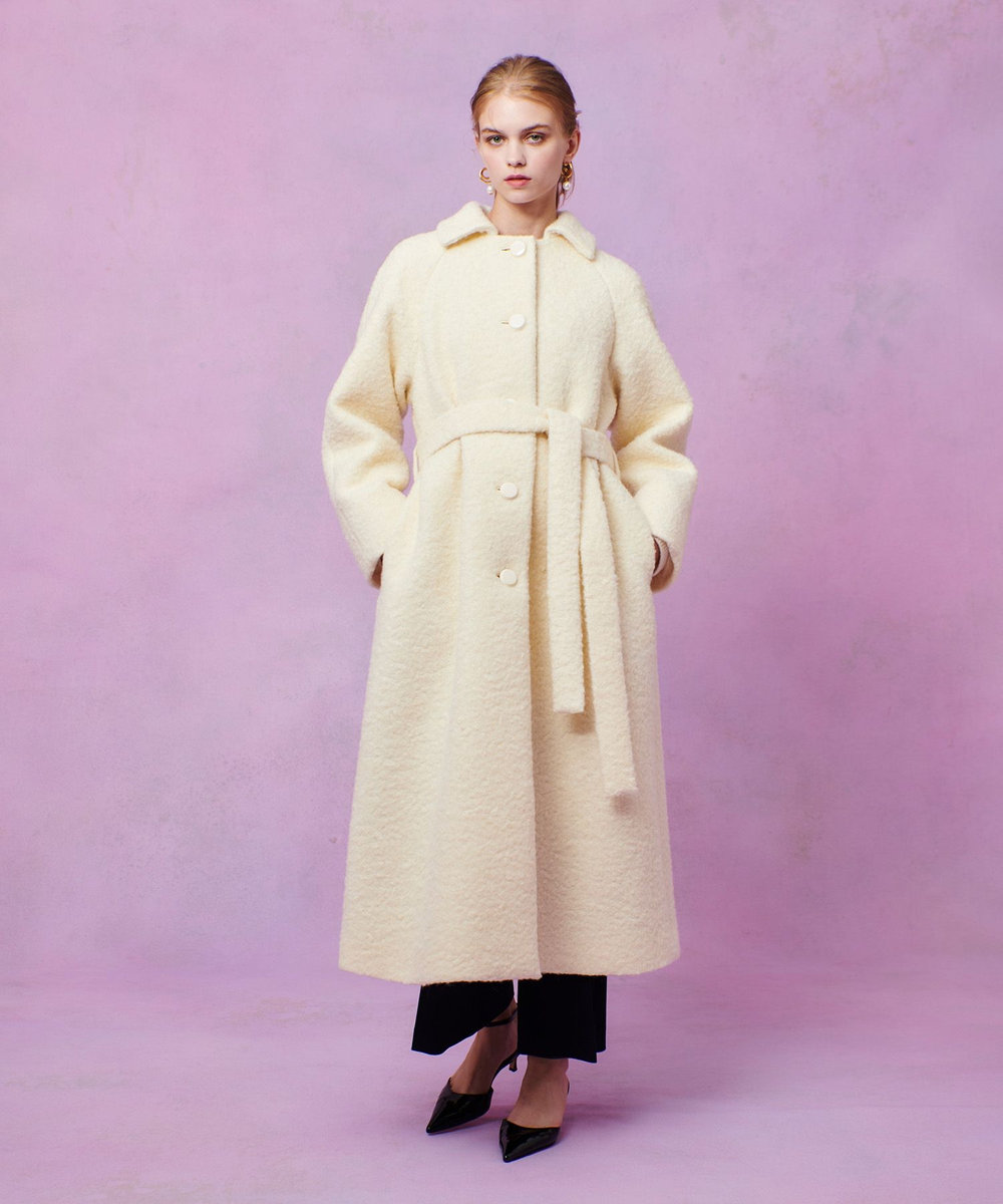 LOULOU WILLOUGHBY 【LOULOU WILLOUGHBY】ループインレーロングコート オフホワイト (02)