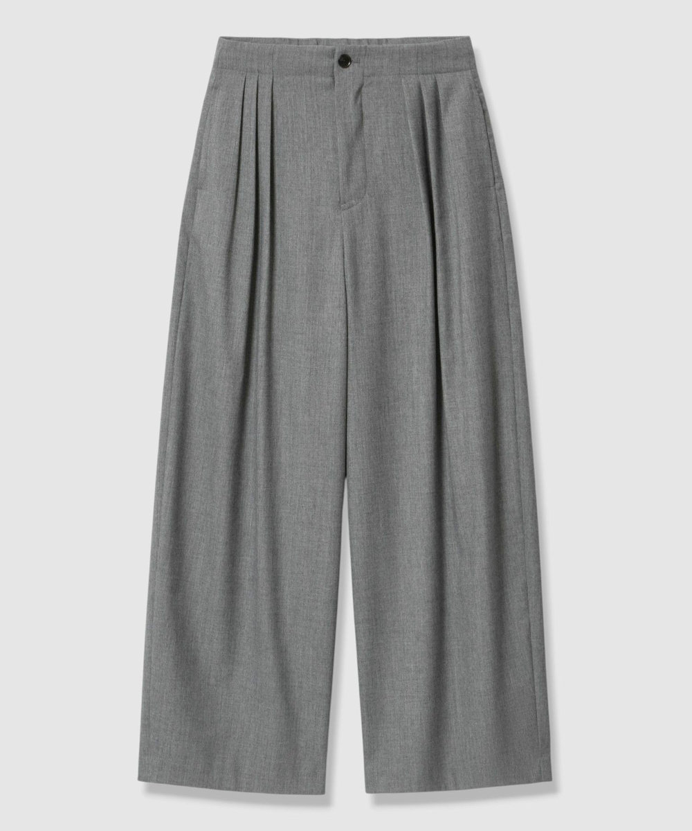 allureville ストレッチメニータックパンツ グレー (92)