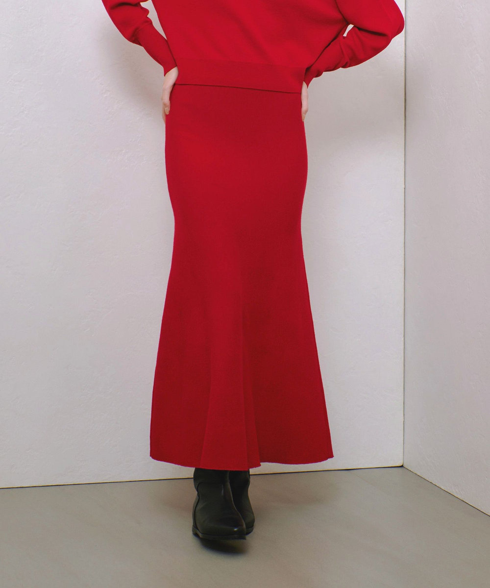 LEMAIRE ウール混スカート TROMPE L'OEIL SKIRT - Anthracite - Merino Blend - Women | LEMAIRE