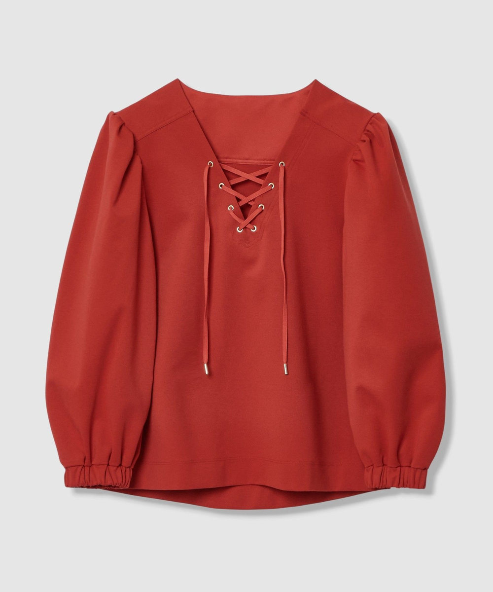 LOULOU WILLOUGHBY 【LOULOU WILLOUGHBY】モックロディレースアップマリンプルオーバー レッド (43)