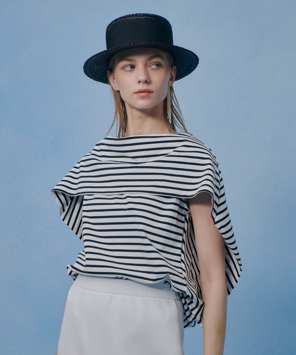 LOULOU WILLOUGHBY 【LOULOU WILLOUGHBY】ケープデコルテトップス ブラック系 (98)