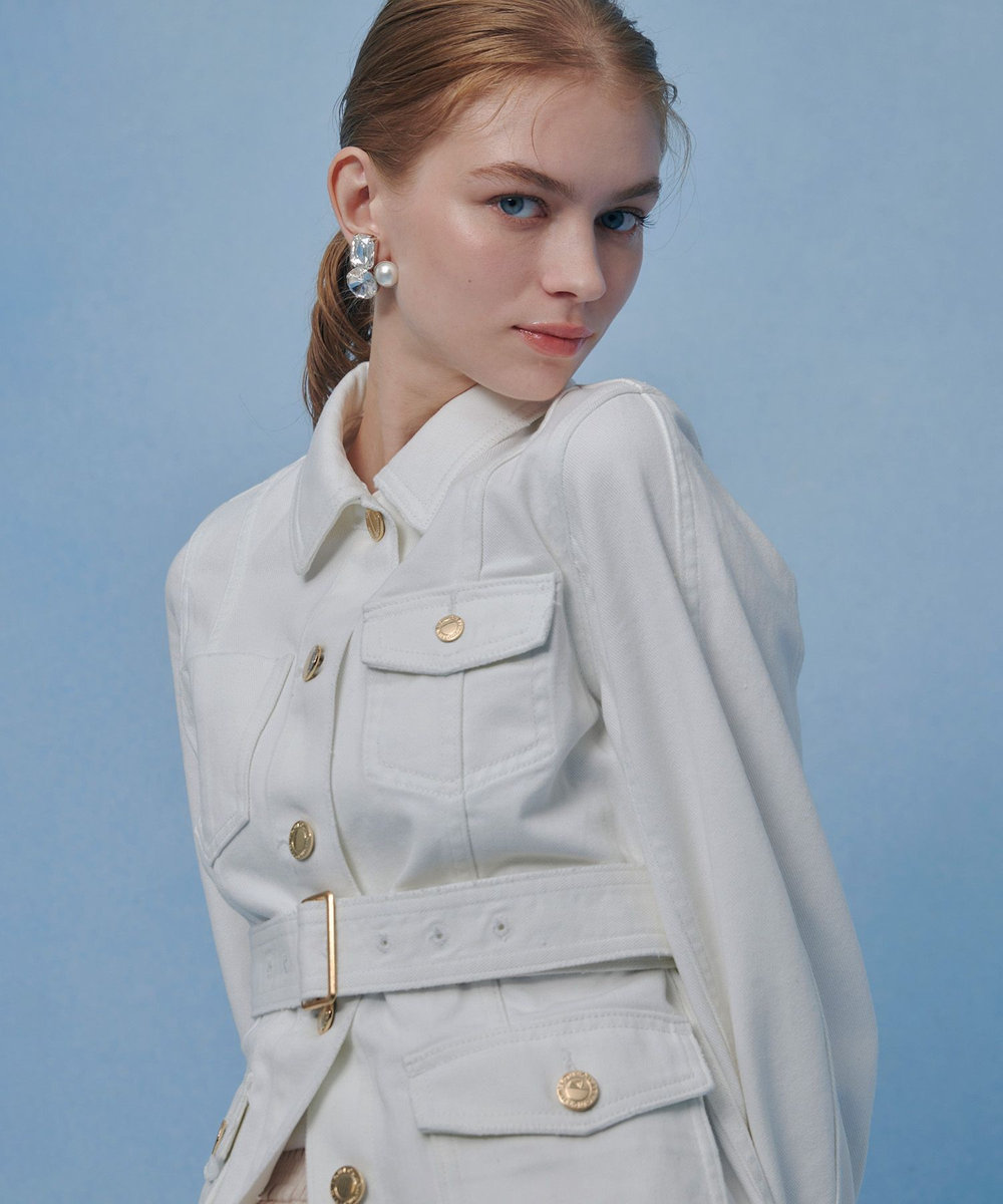 LOULOU WILLOUGHBY 【LOULOU WILLOUGHBY】カーブスリーブデニムジャケット オフホワイト (02)