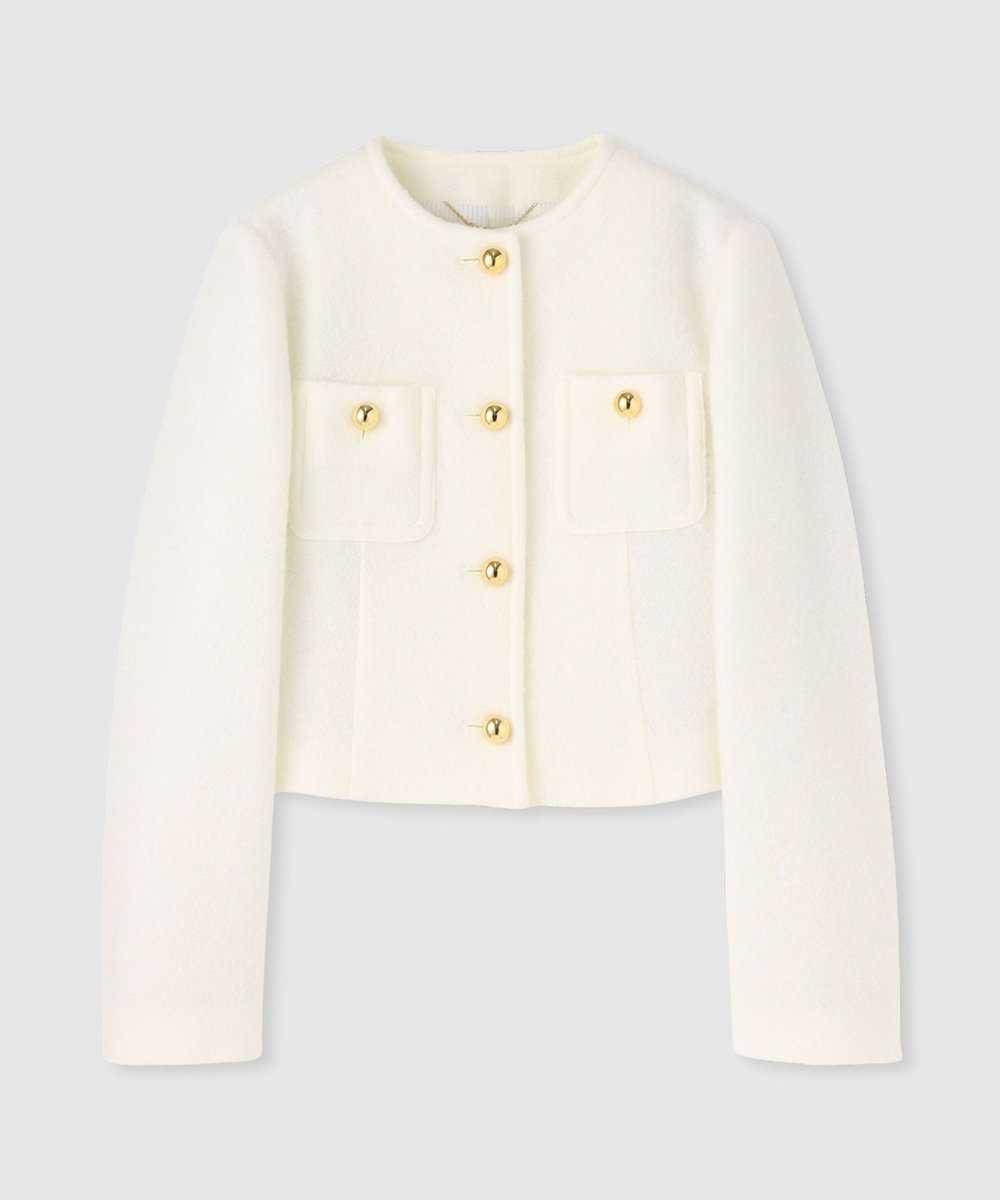 allureville ブークレーノーカラージャケット オフホワイト (02)