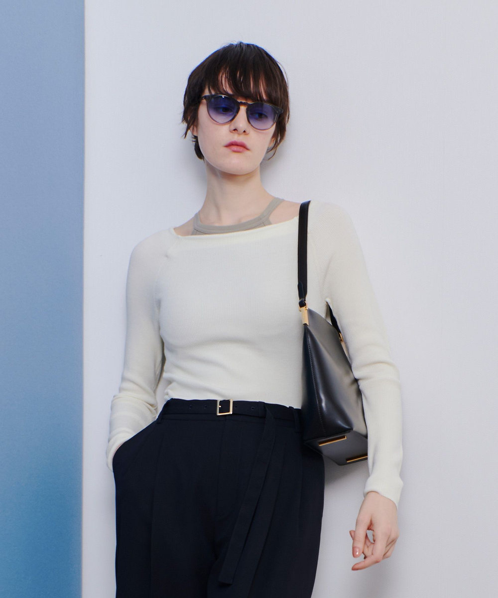 allureville 2WAYネックサイドスリットプルオーバー オフホワイト (02)