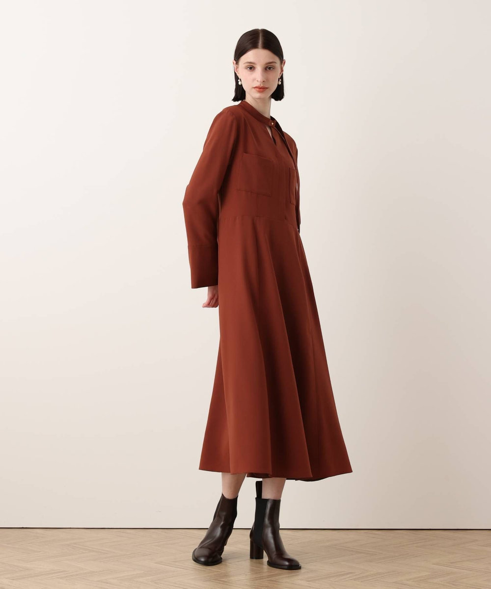 allureville アシンメトリーボウタイワンピース ブラウン (81)