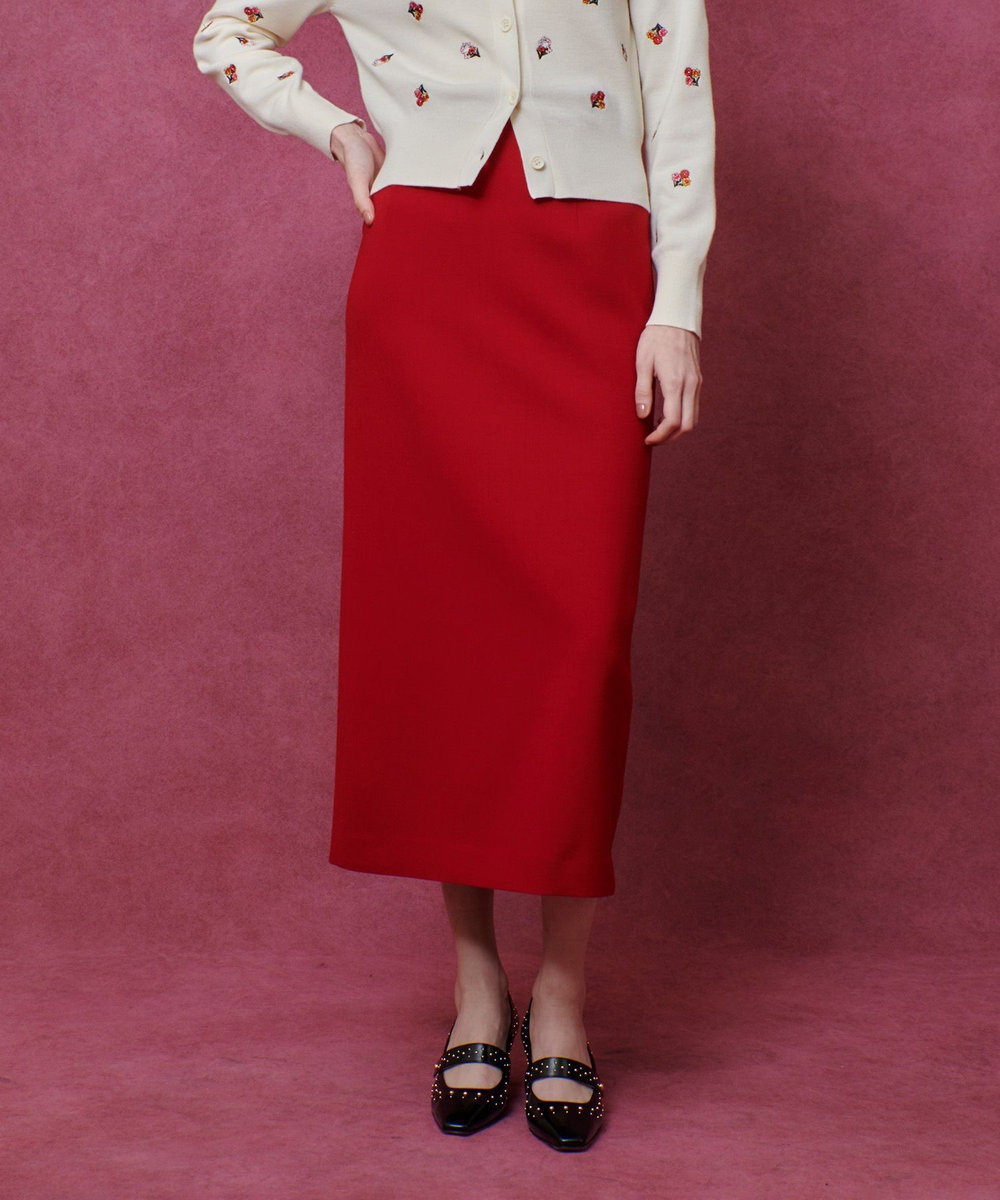 LOULOU WILLOUGHBY】ウール混ダブルクロスタイトスカート|allureville