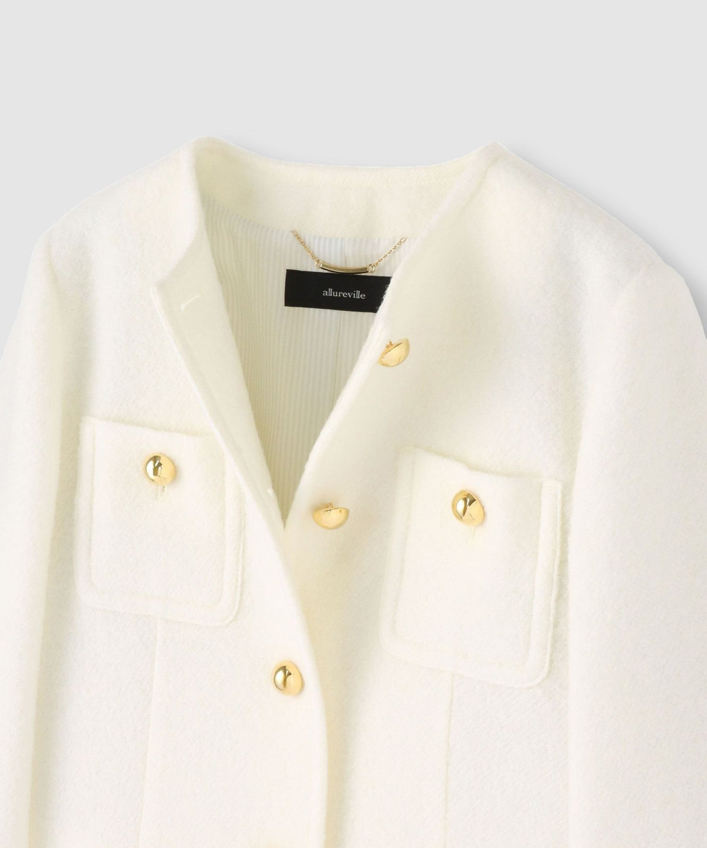 allureville ブークレーノーカラージャケット オフホワイト (02)