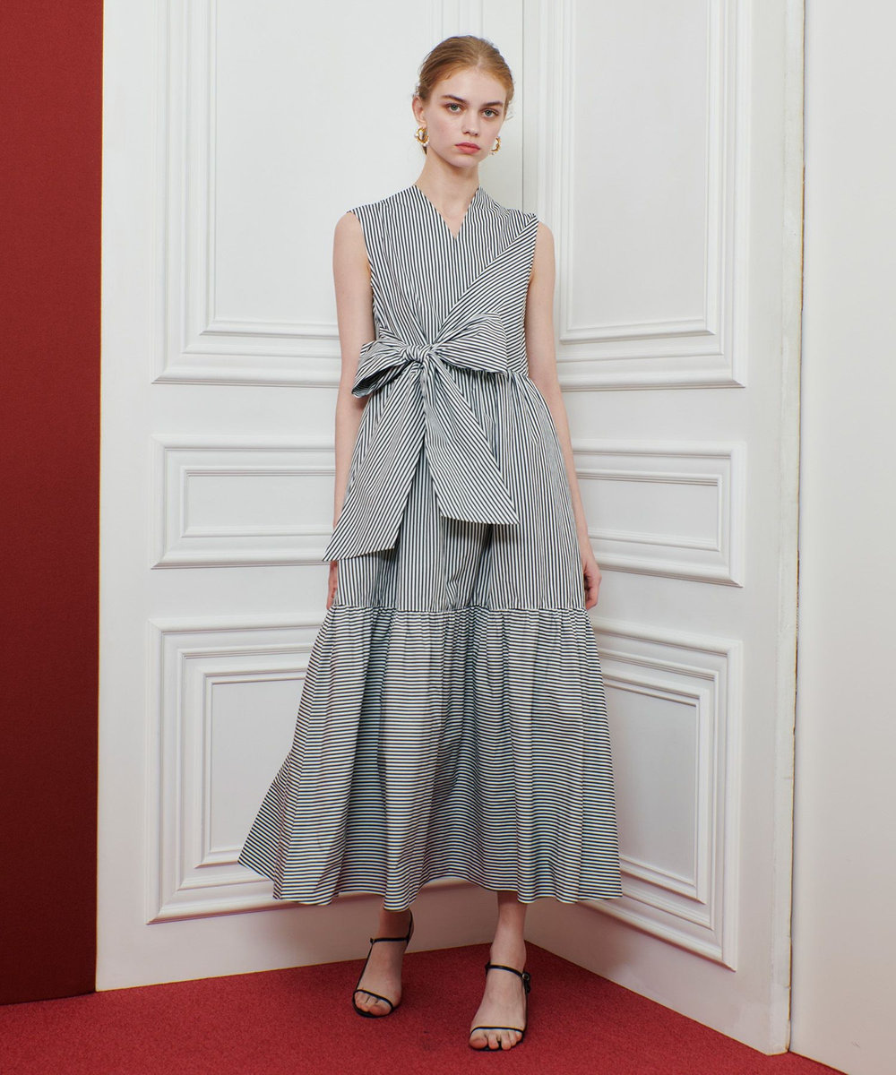 LOULOU WILLOUGHBY】ストライプリボンワンピース|allureville OFFICIAL
