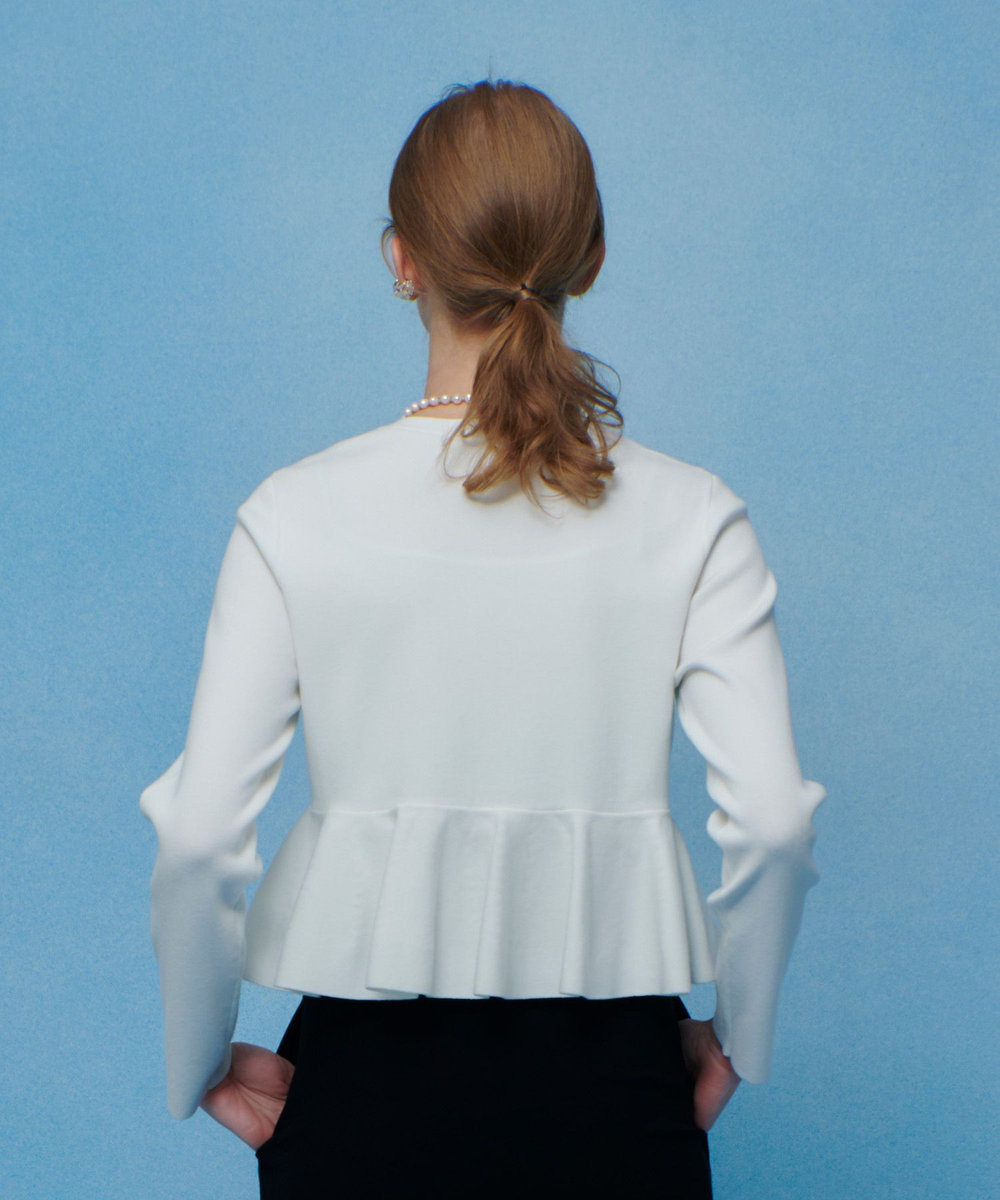 LOULOU WILLOUGHBY 【LOULOU WILLOUGHBY】レースレイヤーペプラムカーディガン オフホワイト (02)