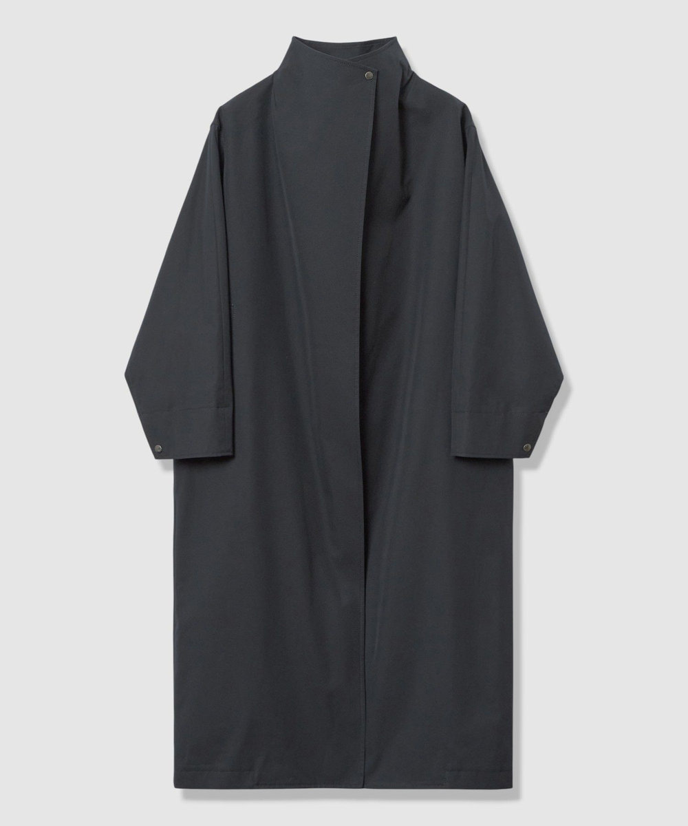 allureville スタンドカラーコクーンコート ネイビー (65)