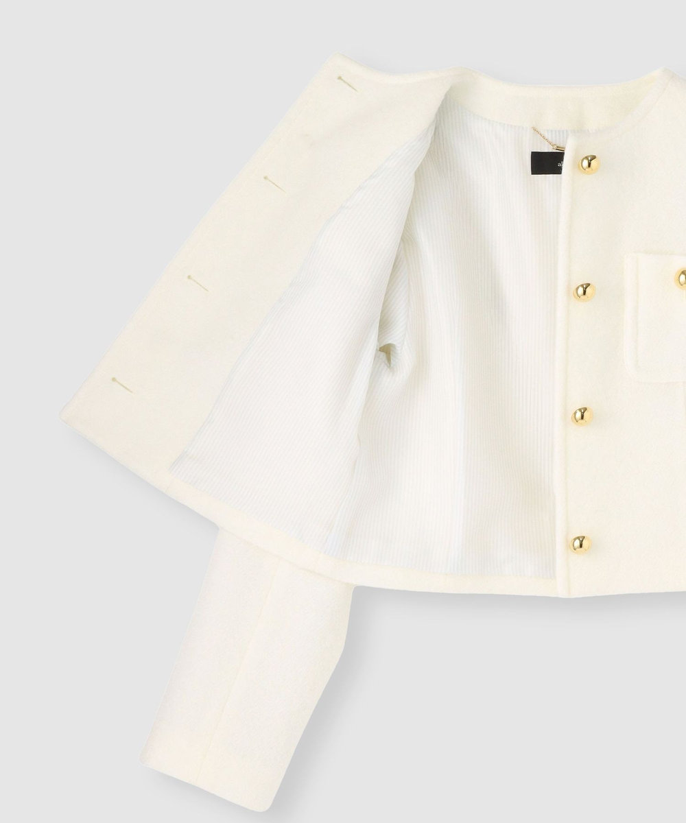 allureville ブークレーノーカラージャケット オフホワイト (02)