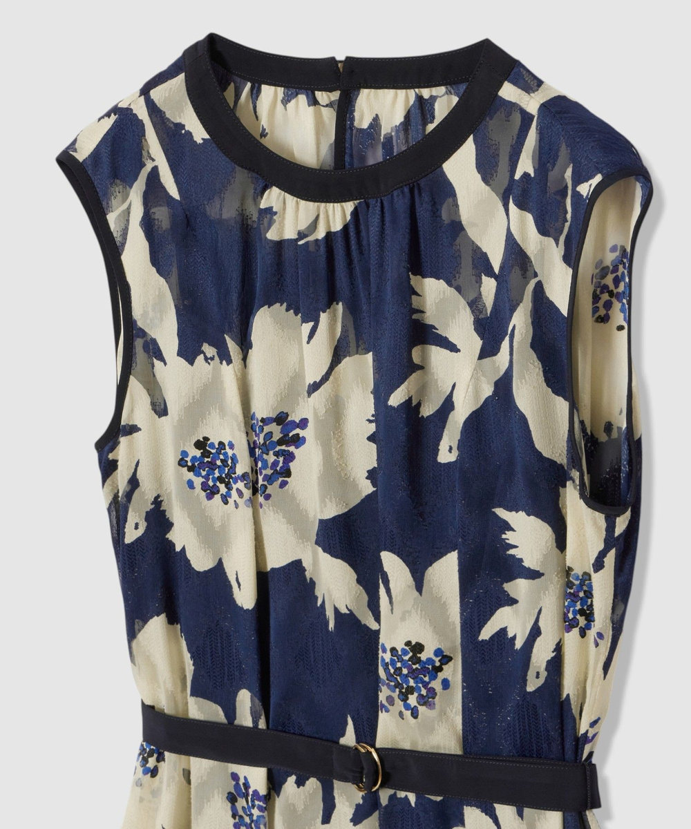 allureville BIG FLOWER シアードレス ネイビー (65)
