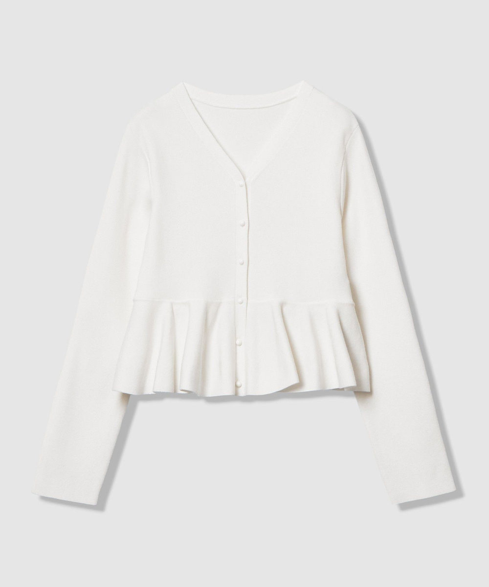 LOULOU WILLOUGHBY 【LOULOU WILLOUGHBY】レースレイヤーペプラムカーディガン オフホワイト (02)