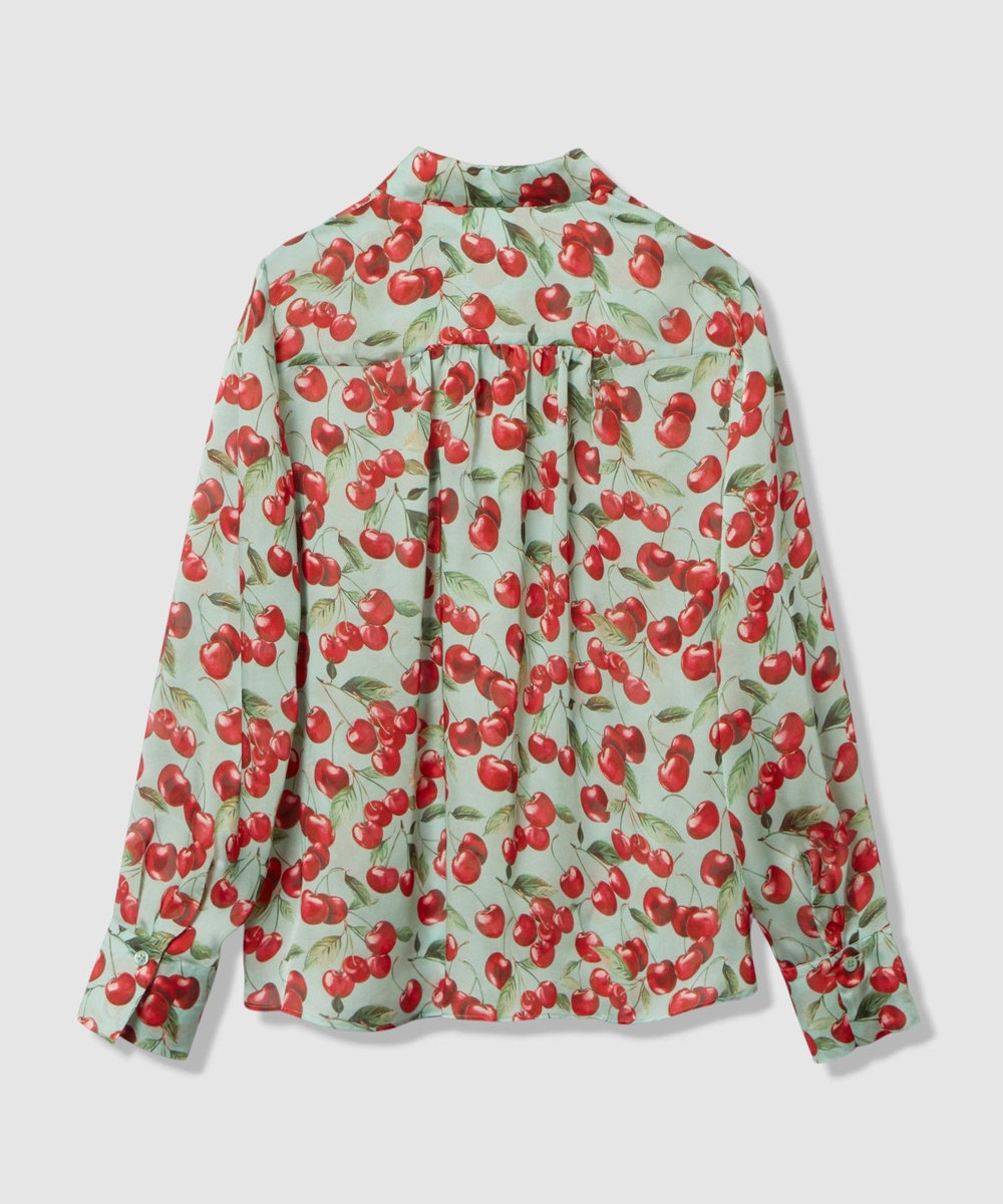 LOULOU WILLOUGHBY WEB限定【LOULOU WILLOUGHBY】LISAチェリープリント ボウタイブラウス サックス (63)