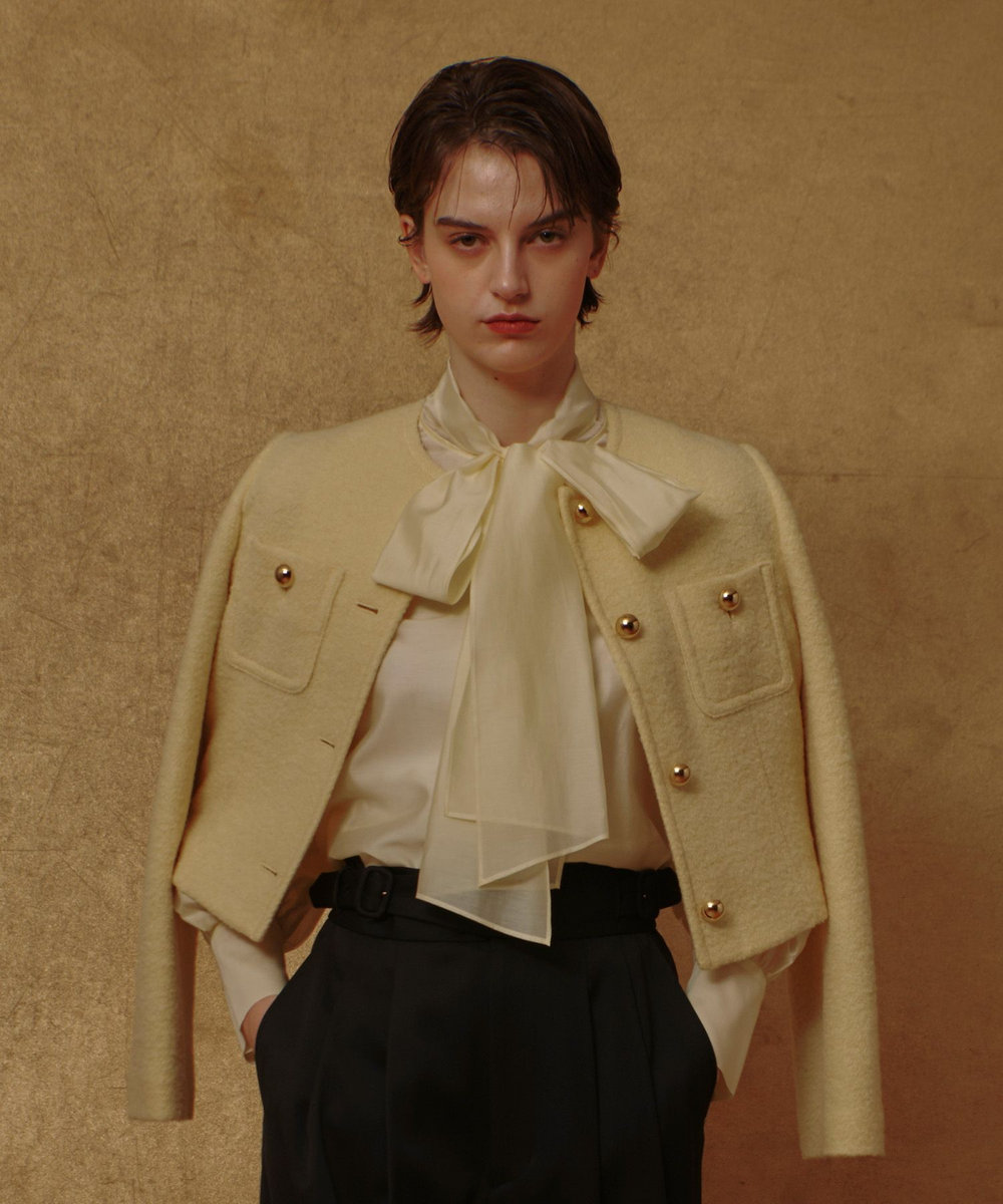 allureville ブークレーノーカラージャケット イエロー (21)