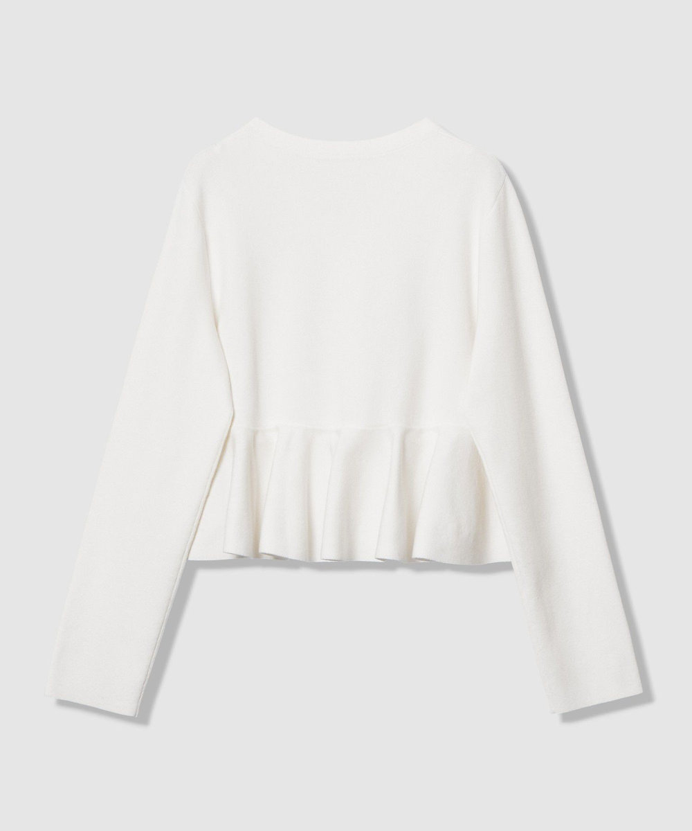 LOULOU WILLOUGHBY 【LOULOU WILLOUGHBY】レースレイヤーペプラムカーディガン オフホワイト (02)