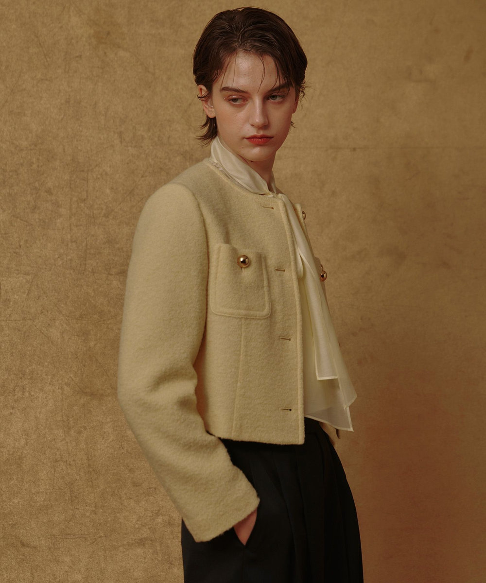 allureville ブークレーノーカラージャケット イエロー (21)